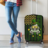 St Patrick's Day Skull Luggage Cover American Flag Shamrock - Wonder Print Shop