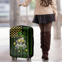 St Patrick's Day Skull Luggage Cover American Flag Shamrock - Wonder Print Shop