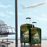 St Patrick's Day Skull Luggage Cover American Flag Shamrock - Wonder Print Shop