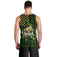 St Patrick's Day Skull Men Tank Top American Flag Shamrock - Wonder Print Shop