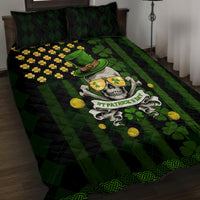 St Patrick's Day Skull Quilt Bed Set American Flag Shamrock - Wonder Print Shop