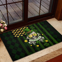 St Patrick's Day Skull Rubber Doormat American Flag Shamrock - Wonder Print Shop