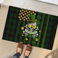 St Patrick's Day Skull Rubber Doormat American Flag Shamrock - Wonder Print Shop