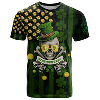 St Patrick's Day Skull T Shirt American Flag Shamrock - Wonder Print Shop