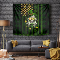 St Patrick's Day Skull Tapestry American Flag Shamrock - Wonder Print Shop