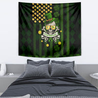 St Patrick's Day Skull Tapestry American Flag Shamrock - Wonder Print Shop