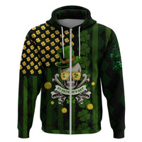 St Patrick's Day Skull Zip Hoodie American Flag Shamrock - Wonder Print Shop