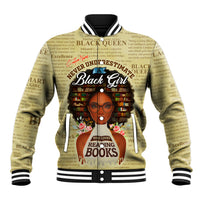 Personalized Black Girl African Baseball Jacket Never Underestimate A Book Lover - Wonder Print Shop