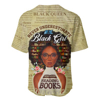 Personalized Black Girl African Baseball Jersey Never Underestimate A Book Lover - Wonder Print Shop
