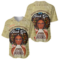 Personalized Black Girl African Baseball Jersey Never Underestimate A Book Lover - Wonder Print Shop