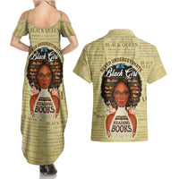 Personalized Black Girl African Couples Matching Summer Maxi Dress and Hawaiian Shirt Never Underestimate A Book Lover - Wonder Print Shop