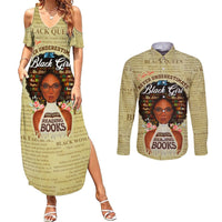 Personalized Black Girl African Couples Matching Summer Maxi Dress and Long Sleeve Button Shirt Never Underestimate A Book Lover - Wonder Print Shop