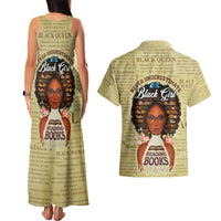 Personalized Black Girl African Couples Matching Tank Maxi Dress and Hawaiian Shirt Never Underestimate A Book Lover - Wonder Print Shop