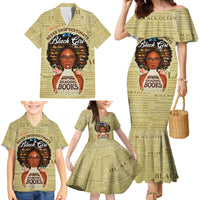 Personalized Black Girl African Family Matching Mermaid Dress and Hawaiian Shirt Never Underestimate A Book Lover - Wonder Print Shop