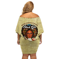 Personalized Black Girl African Family Matching Off Shoulder Short Dress and Hawaiian Shirt Never Underestimate A Book Lover - Wonder Print Shop