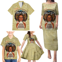 Personalized Black Girl African Family Matching Puletasi and Hawaiian Shirt Never Underestimate A Book Lover - Wonder Print Shop