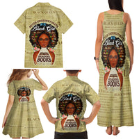Personalized Black Girl African Family Matching Tank Maxi Dress and Hawaiian Shirt Never Underestimate A Book Lover - Wonder Print Shop