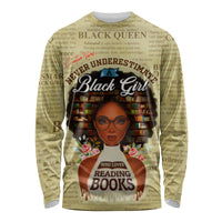Personalized Black Girl African Long Sleeve Shirt Never Underestimate A Book Lover - Wonder Print Shop