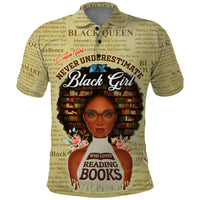 Personalized Black Girl African Polo Shirt Never Underestimate A Book Lover - Wonder Print Shop