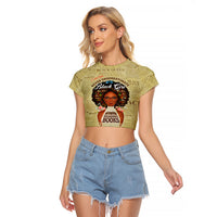 Personalized Black Girl African Raglan Cropped T Shirt Never Underestimate A Book Lover - Wonder Print Shop