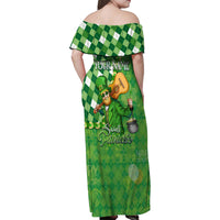 Personalized Happy St Patrick's Day Family Matching Off Shoulder Maxi Dress and Hawaiian Shirt Irish Leprechaun - Wonder Print Shop