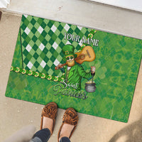 Personalized Happy St Patrick's Day Rubber Doormat Irish Leprechaun - Wonder Print Shop