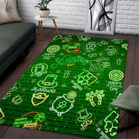 Ireland St Patrick's Day Area Rug Symbols Neon - Wonder Print Shop