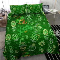 Ireland St Patrick's Day Bedding Set Symbols Neon - Wonder Print Shop