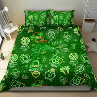 Ireland St Patrick's Day Bedding Set Symbols Neon - Wonder Print Shop