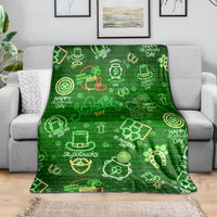 Ireland St Patrick's Day Blanket Symbols Neon