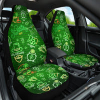Ireland St Patrick's Day Car Seat Cover Symbols Neon - Wonder Print Shop