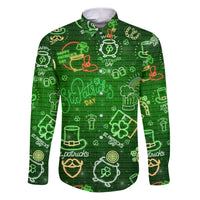 Ireland St Patrick's Day Family Matching Puletasi and Hawaiian Shirt Symbols Neon - Wonder Print Shop