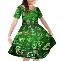 Ireland St Patrick's Day Family Matching Tank Maxi Dress and Hawaiian Shirt Symbols Neon - Wonder Print Shop