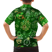 Ireland St Patrick's Day Hawaiian Shirt Symbols Neon - Wonder Print Shop