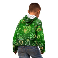 Ireland St Patrick's Day Kid Hoodie Symbols Neon - Wonder Print Shop