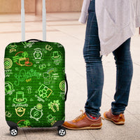 Ireland St Patrick's Day Luggage Cover Symbols Neon - Wonder Print Shop