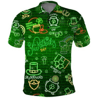 Ireland St Patrick's Day Polo Shirt Symbols Neon - Wonder Print Shop