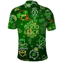 Ireland St Patrick's Day Polo Shirt Symbols Neon - Wonder Print Shop