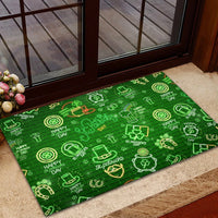 Ireland St Patrick's Day Rubber Doormat Symbols Neon - Wonder Print Shop