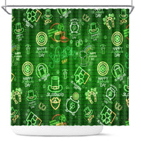 Ireland St Patrick's Day Shower Curtain Symbols Neon