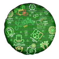 Ireland St Patrick's Day Spare Tire Cover Symbols Neon - Wonder Print Shop