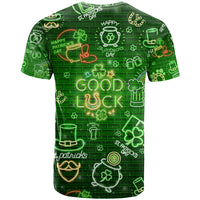 Ireland St Patrick's Day T Shirt Symbols Neon - Wonder Print Shop