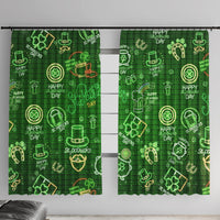 Ireland St Patrick's Day Window Curtain Symbols Neon - Wonder Print Shop