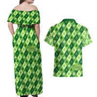 Irish St Patrick's Day Couples Matching Off Shoulder Maxi Dress and Hawaiian Shirt Simple Style - Wonder Print Shop
