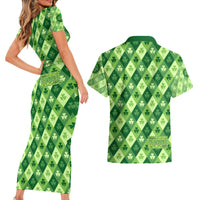 Irish St Patrick's Day Couples Matching Short Sleeve Bodycon Dress and Hawaiian Shirt Simple Style - Wonder Print Shop