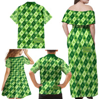 Irish St Patrick's Day Family Matching Off Shoulder Maxi Dress and Hawaiian Shirt Simple Style - Wonder Print Shop