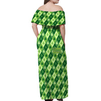 Irish St Patrick's Day Off Shoulder Maxi Dress Simple Style - Wonder Print Shop
