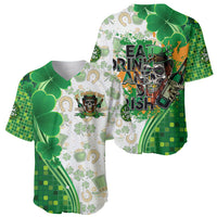 Happy St Patrick's Day Baseball Jersey Eat Drink and Be Irish - Wonder Print Shop