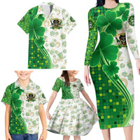 Happy St Patrick's Day Family Matching Long Sleeve Bodycon Dress and Hawaiian Shirt Eat Drink and Be Irish - Wonder Print Shop