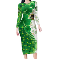 Happy St Patrick's Day Family Matching Long Sleeve Bodycon Dress and Hawaiian Shirt Eat Drink and Be Irish - Wonder Print Shop